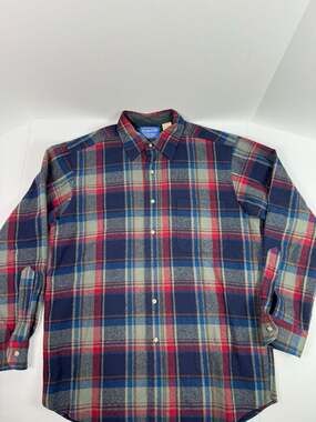 Vintage Pendleton 100% Virgin Wool Plaid Flannel Shirt, Made in USA, Size M
